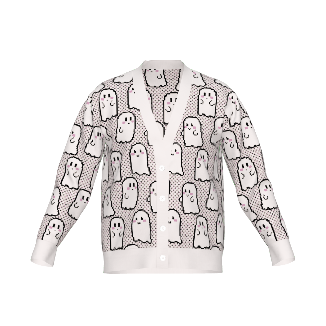 Blushing Pixel Ghosties Cardigan