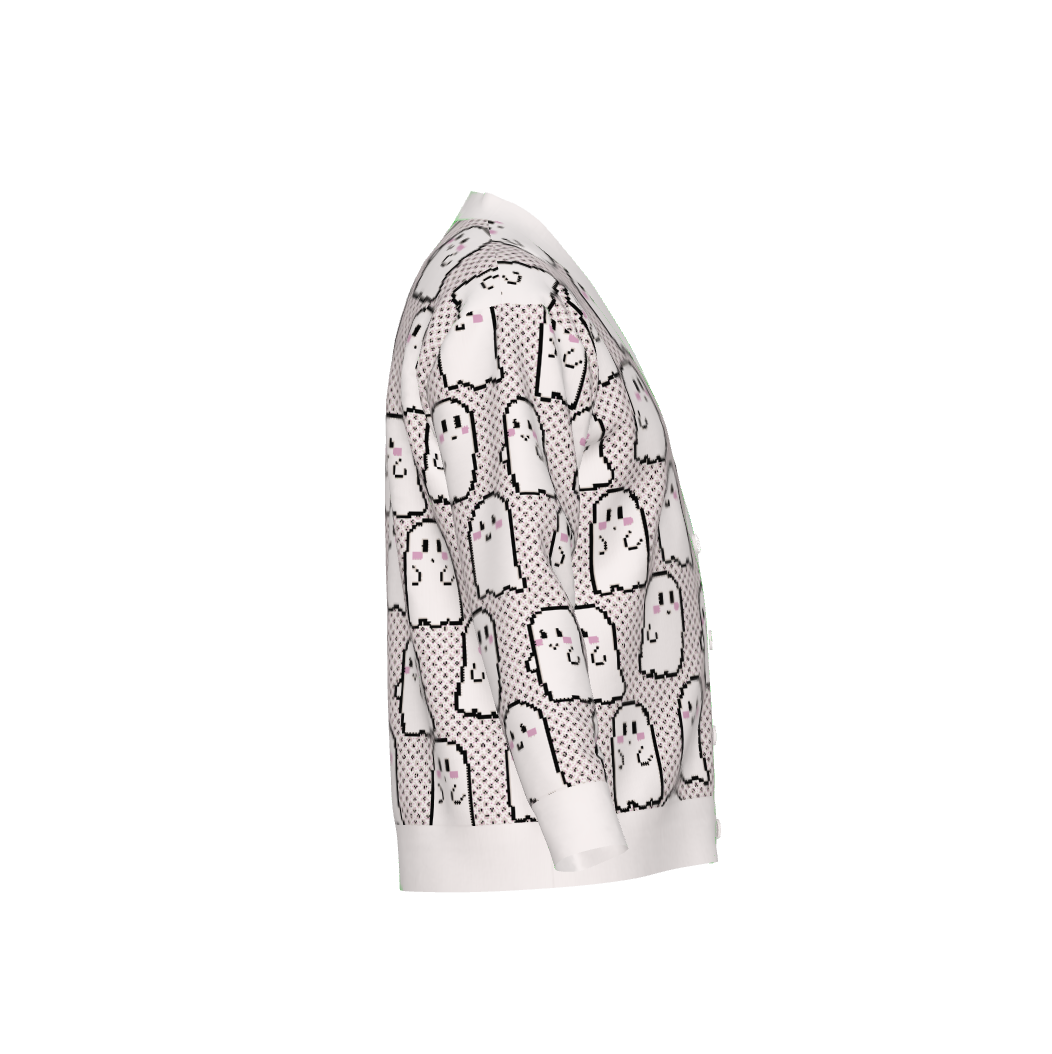 Blushing Pixel Ghosties Cardigan