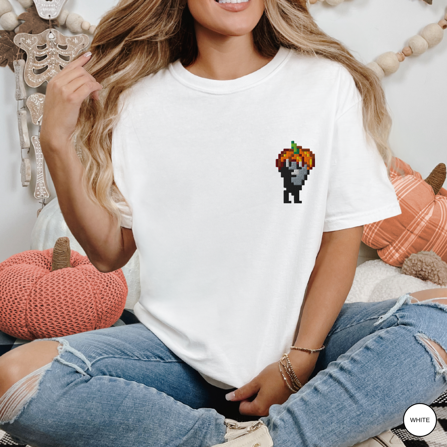 Embroidered Pumpkin Hat Krobus Tee