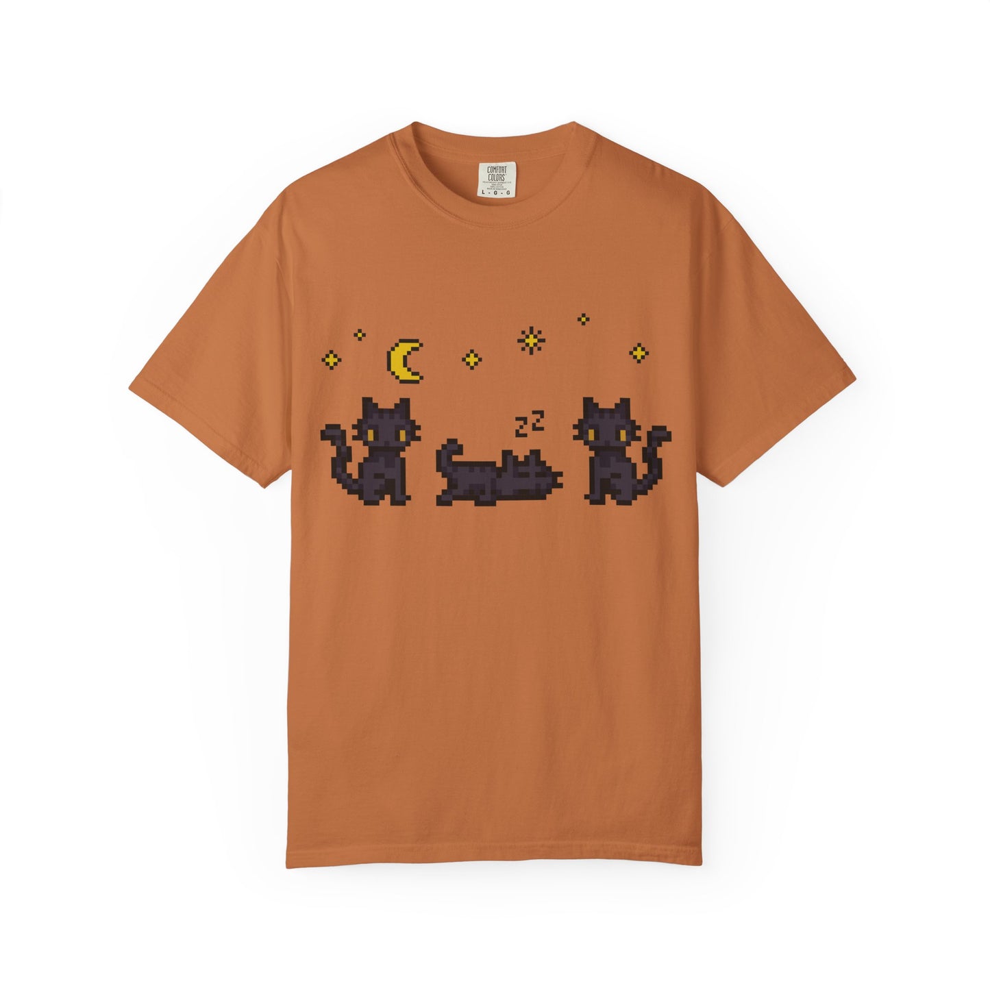 Black Cat Night Pixel Tee