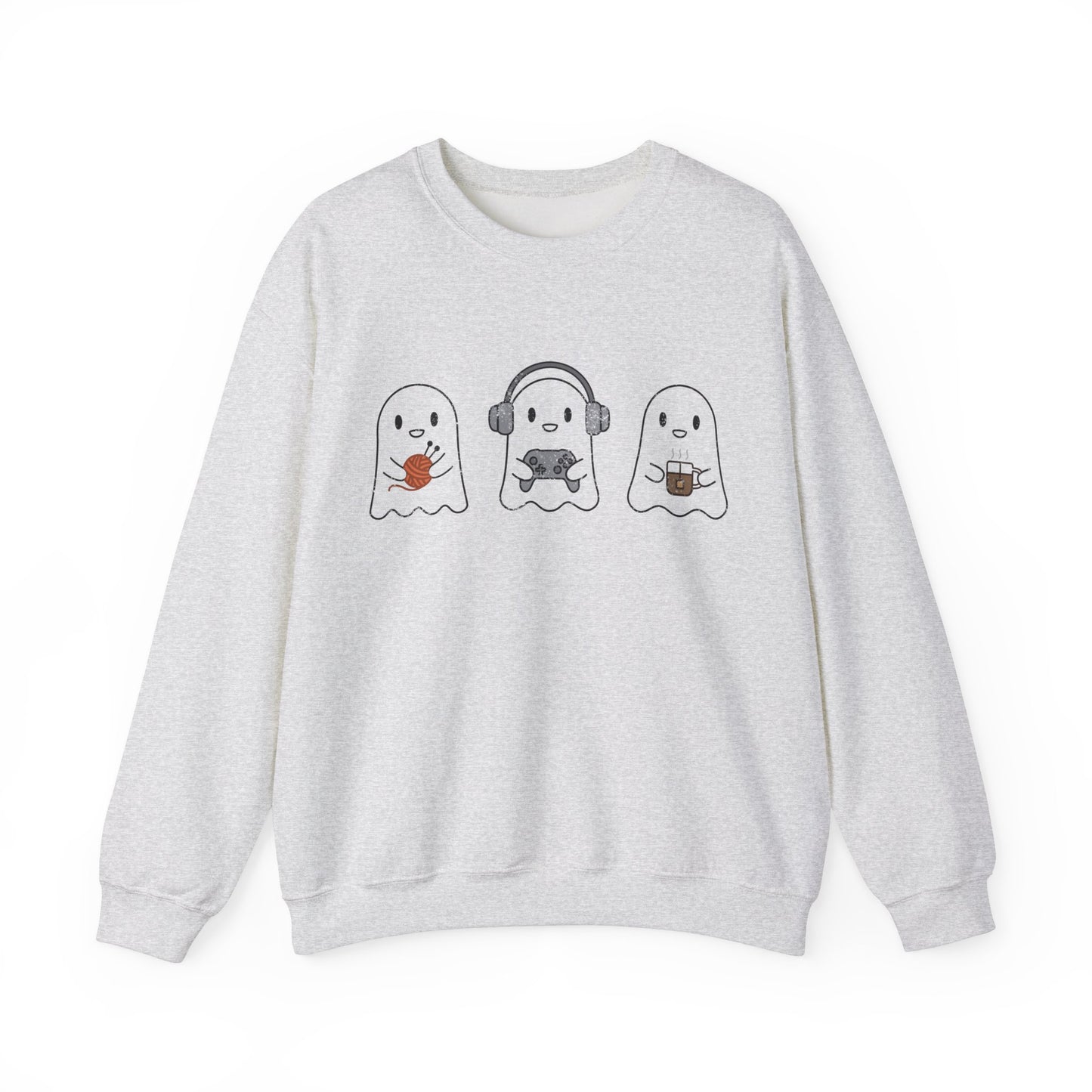 Cozy Gaming Ghosts Knitting Crewneck