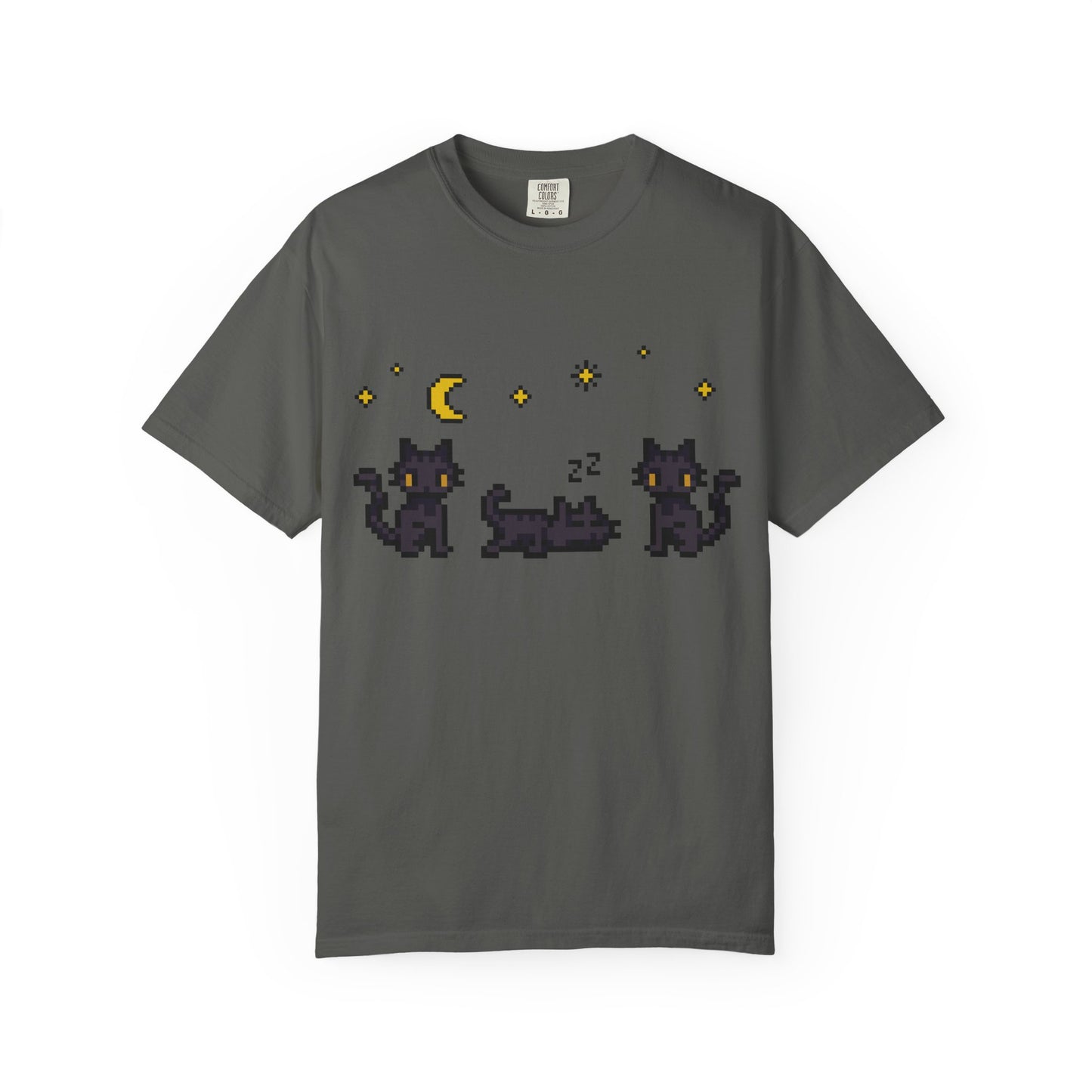 Black Cat Night Pixel Tee