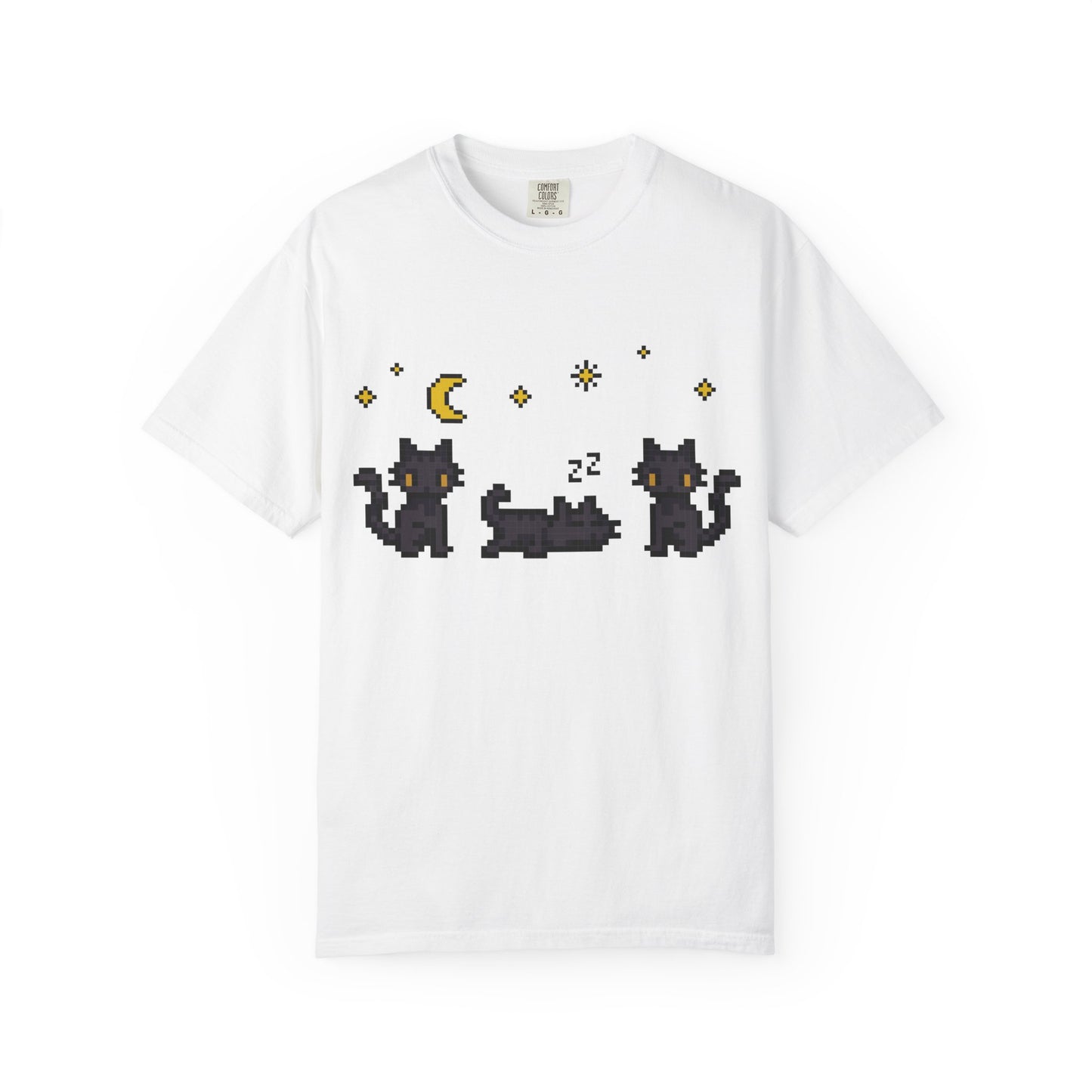Black Cat Night Pixel Tee