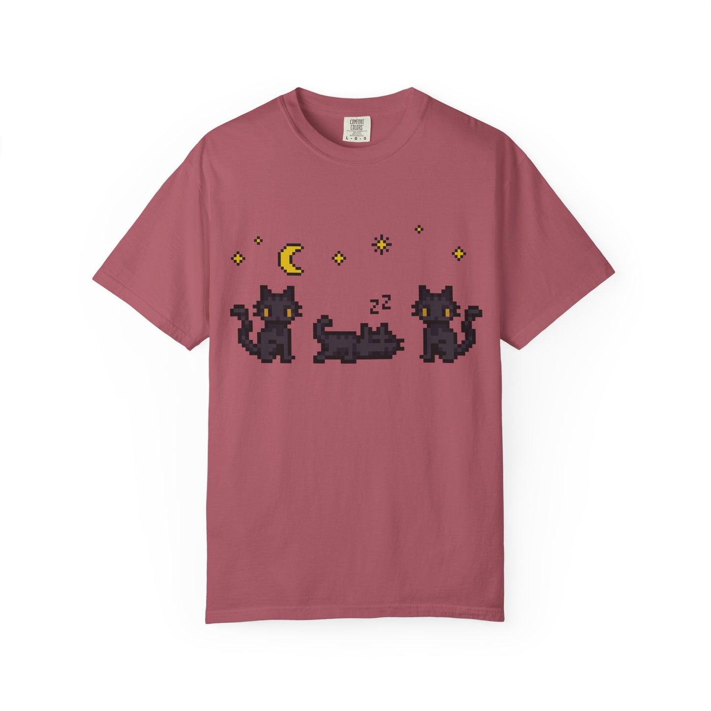 Black Cat Night Pixel Tee