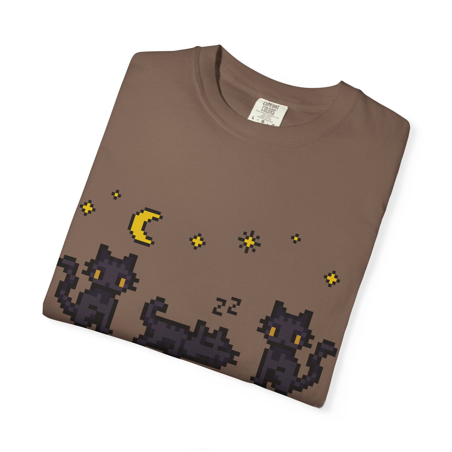 Black Cat Night Pixel Tee