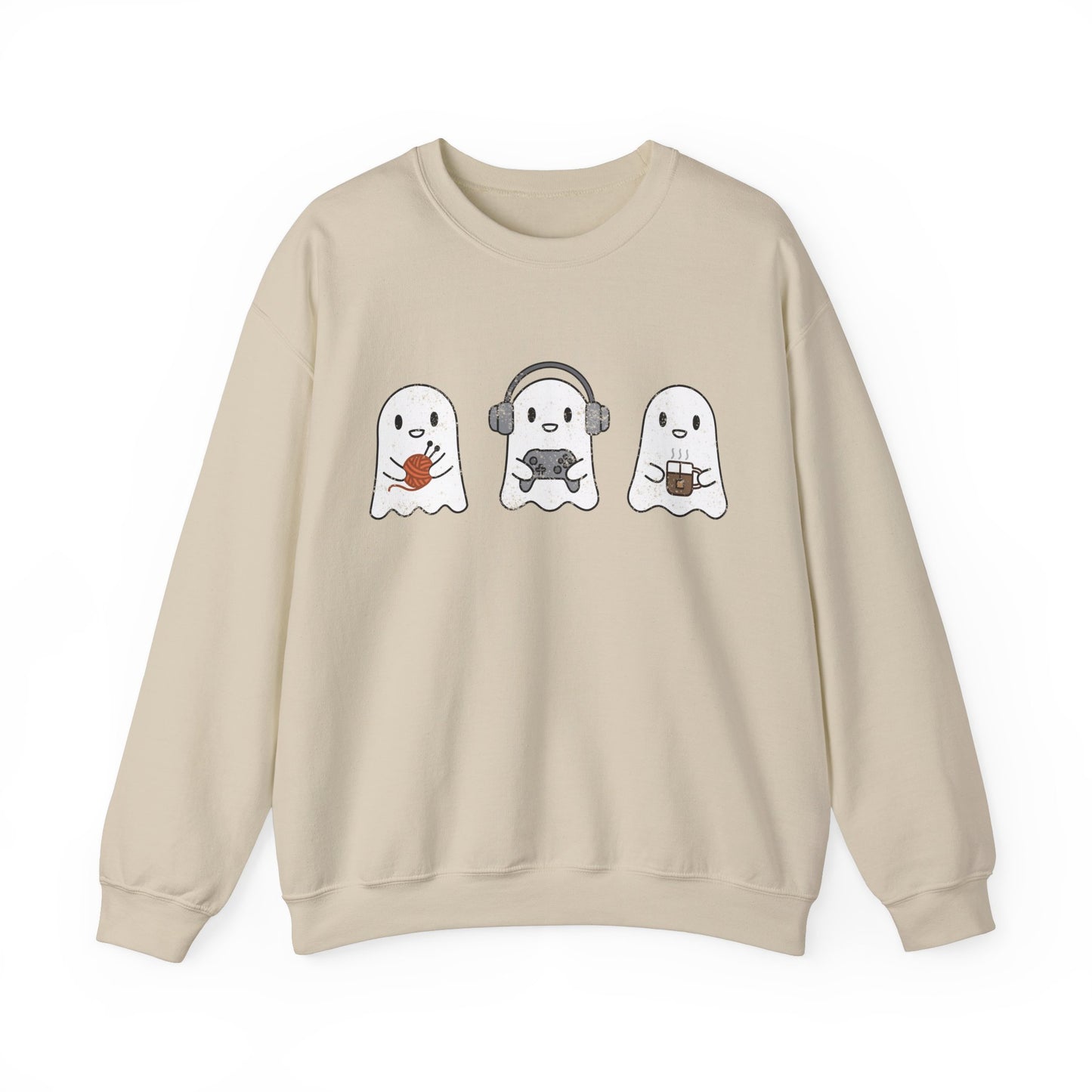Cozy Gaming Ghosts Knitting Crewneck