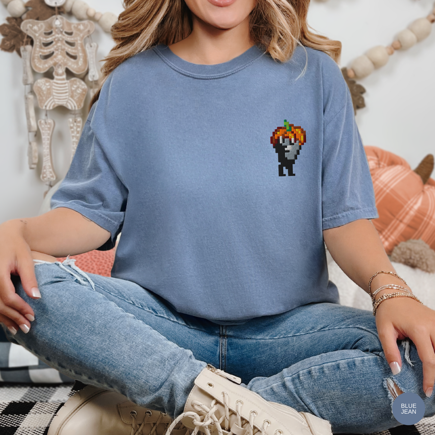 Embroidered Pumpkin Hat Krobus Tee