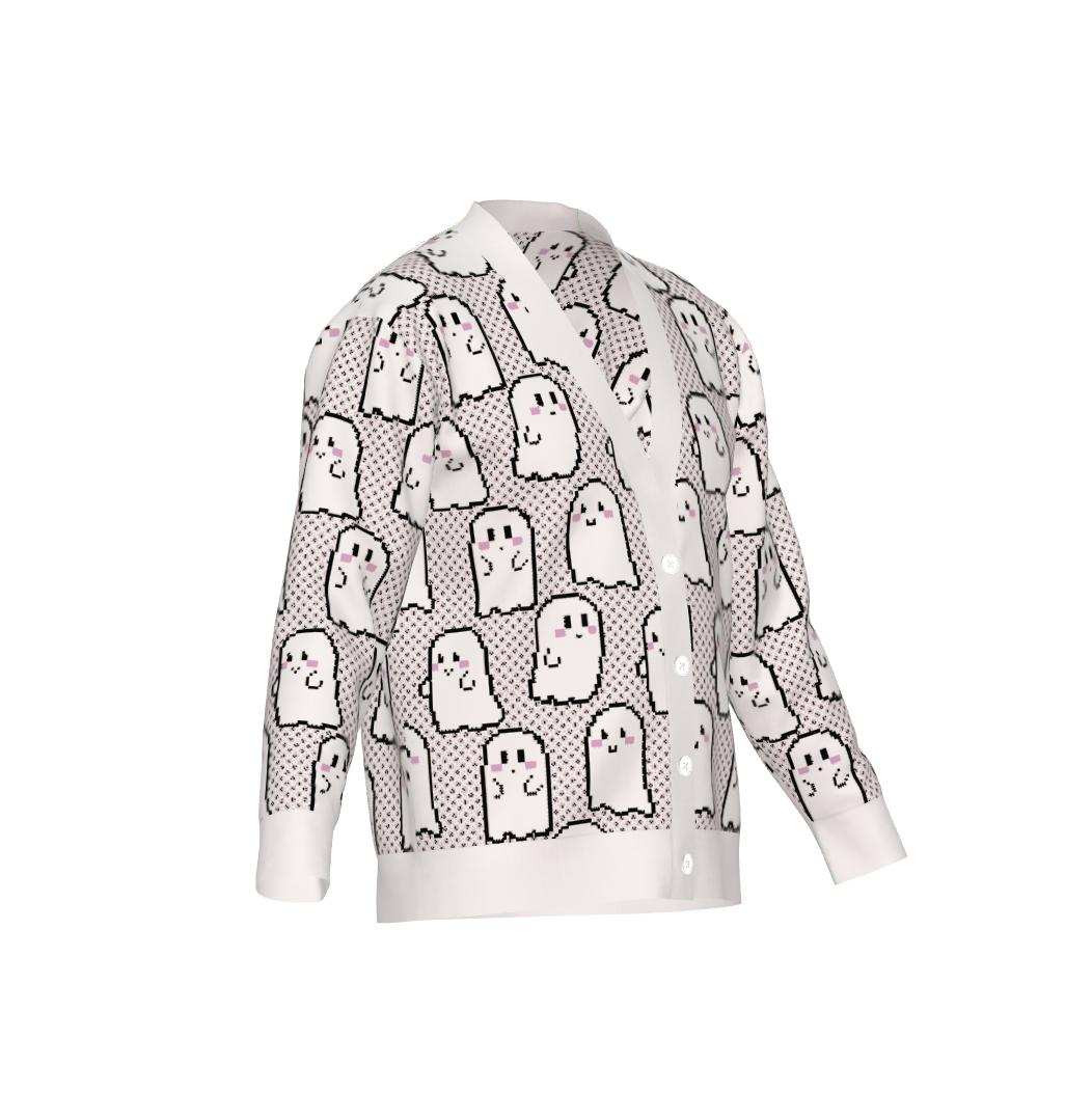 Blushing Pixel Ghosties Cardigan