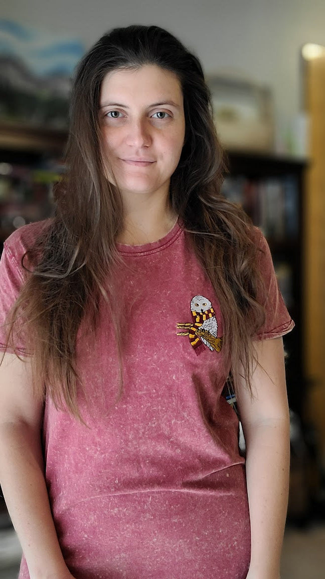 Bravery Embroidered Owl Tee