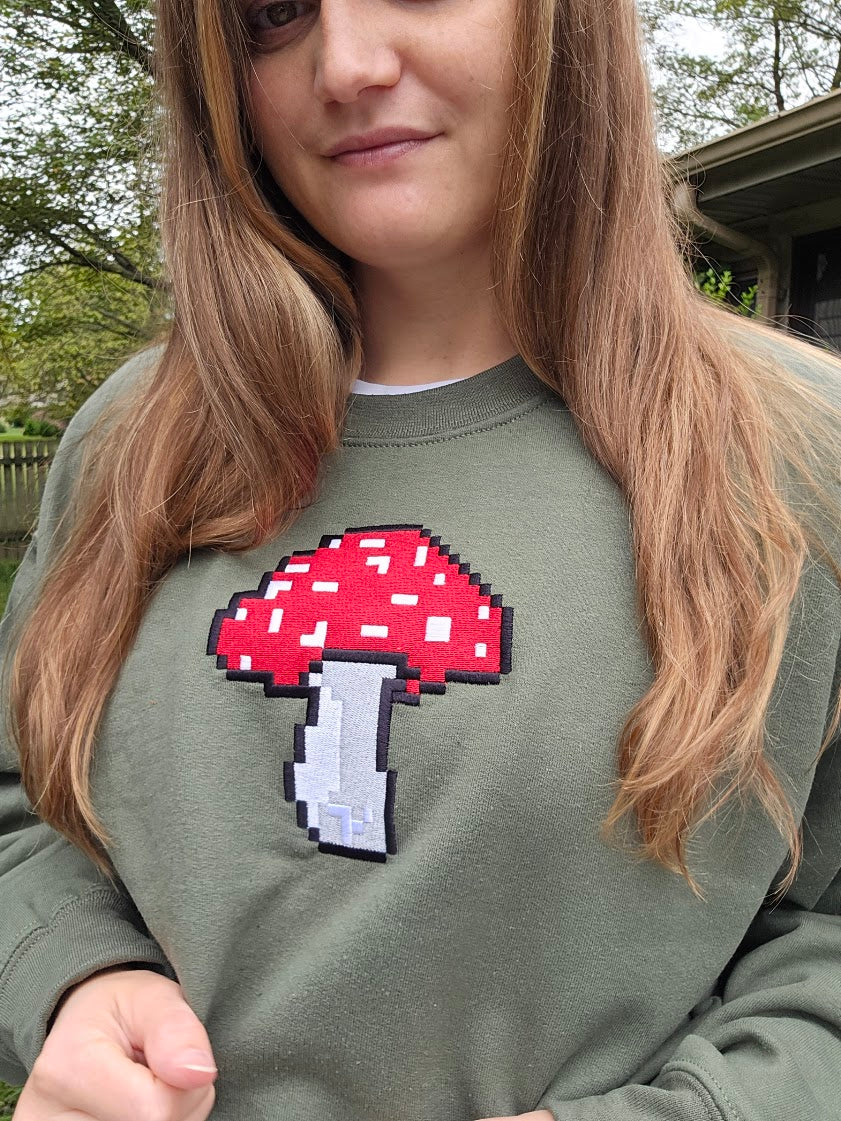 Pixel Mushroom Unisex Sweatshirt