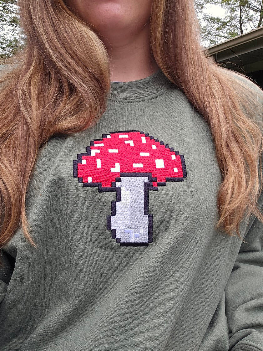 Pixel Mushroom Unisex Sweatshirt