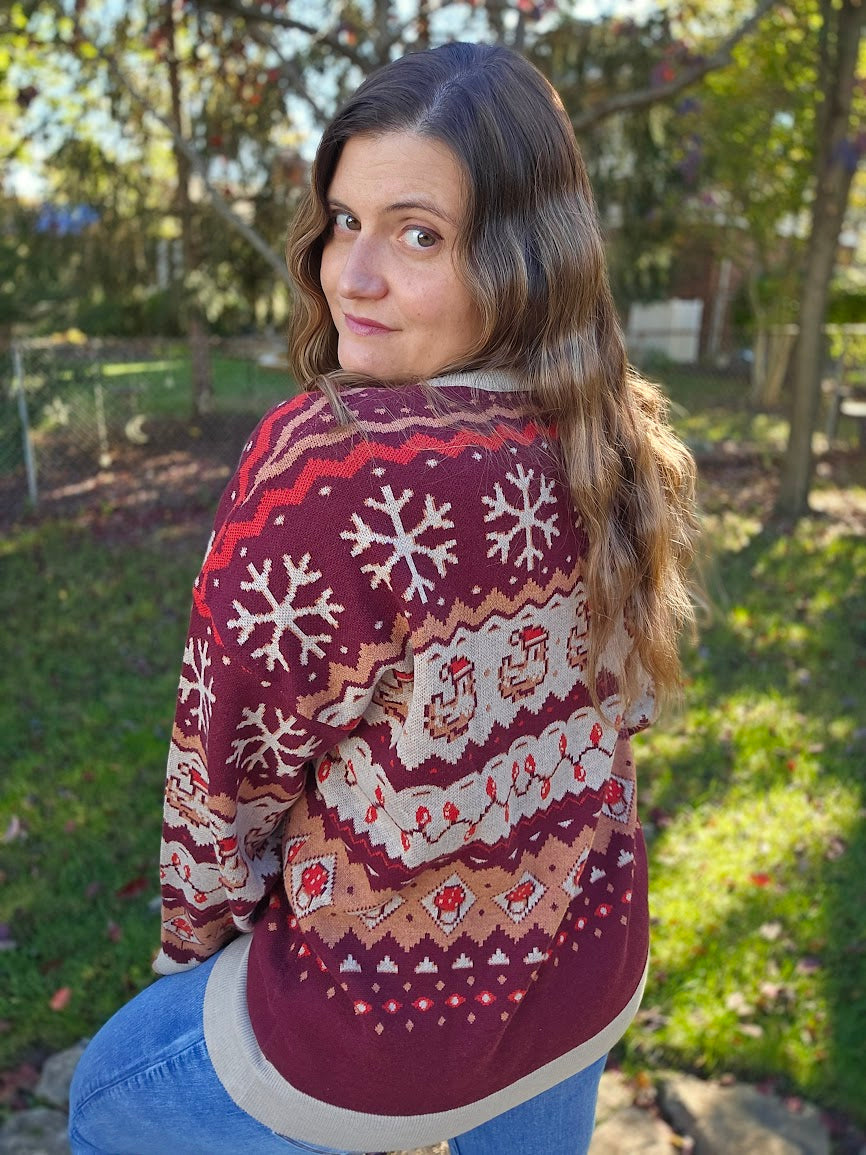 Christmas Pixel Chicken Sweater