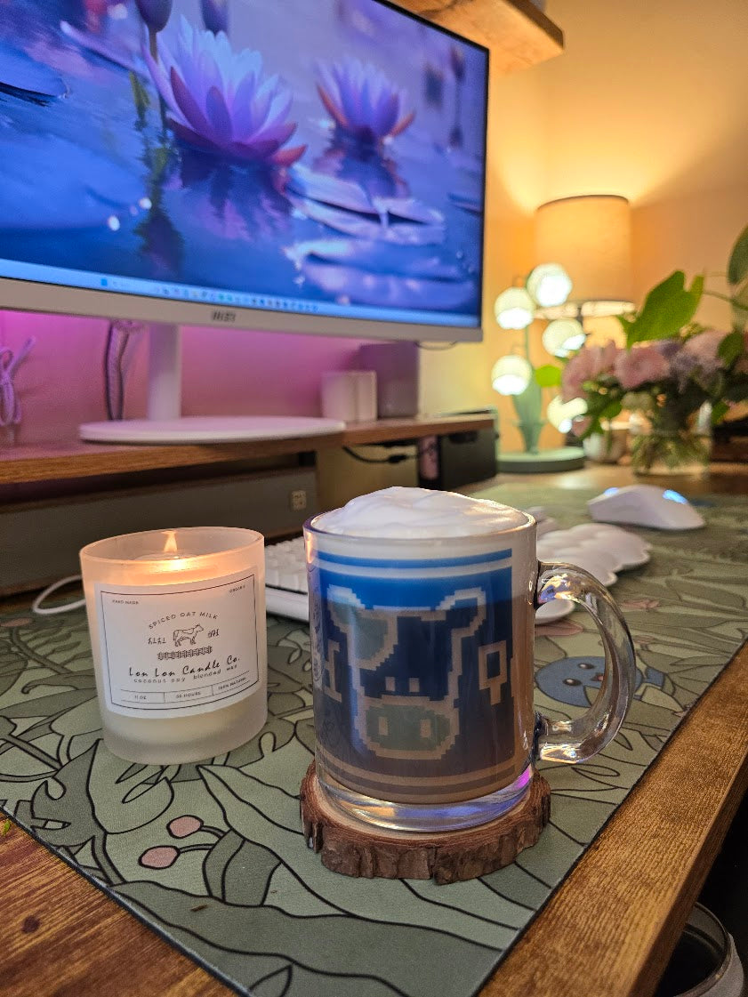 Blue Cow Glass Mug