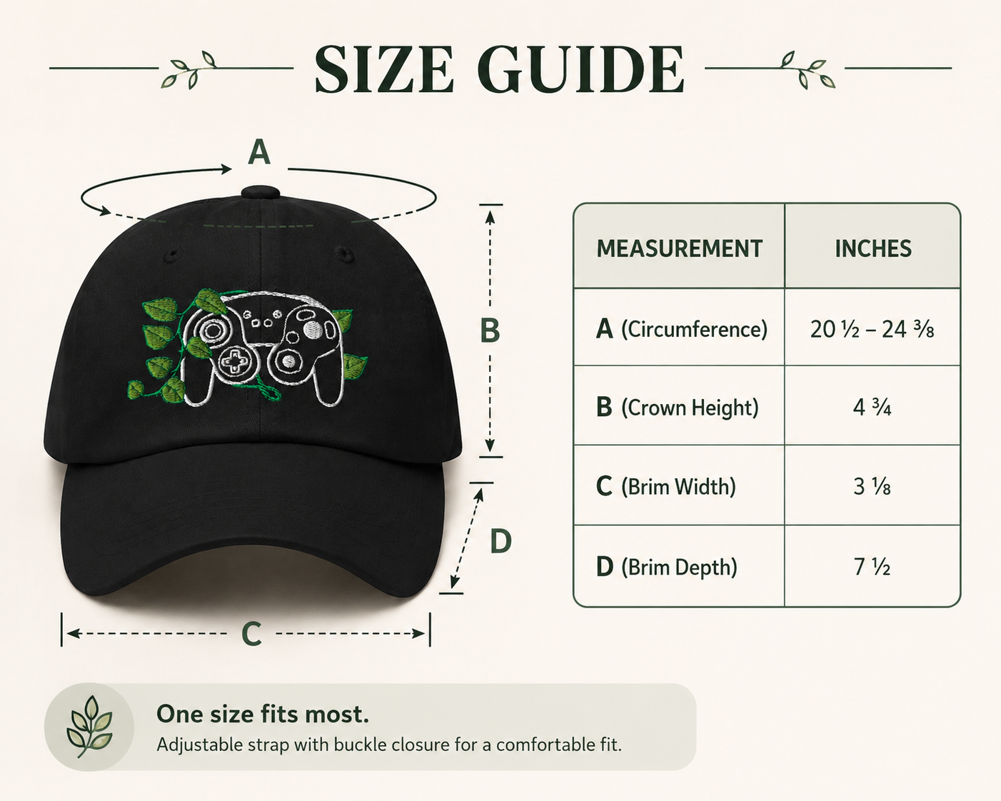 GC Embroidered Game Controller Leaf Dad Hat
