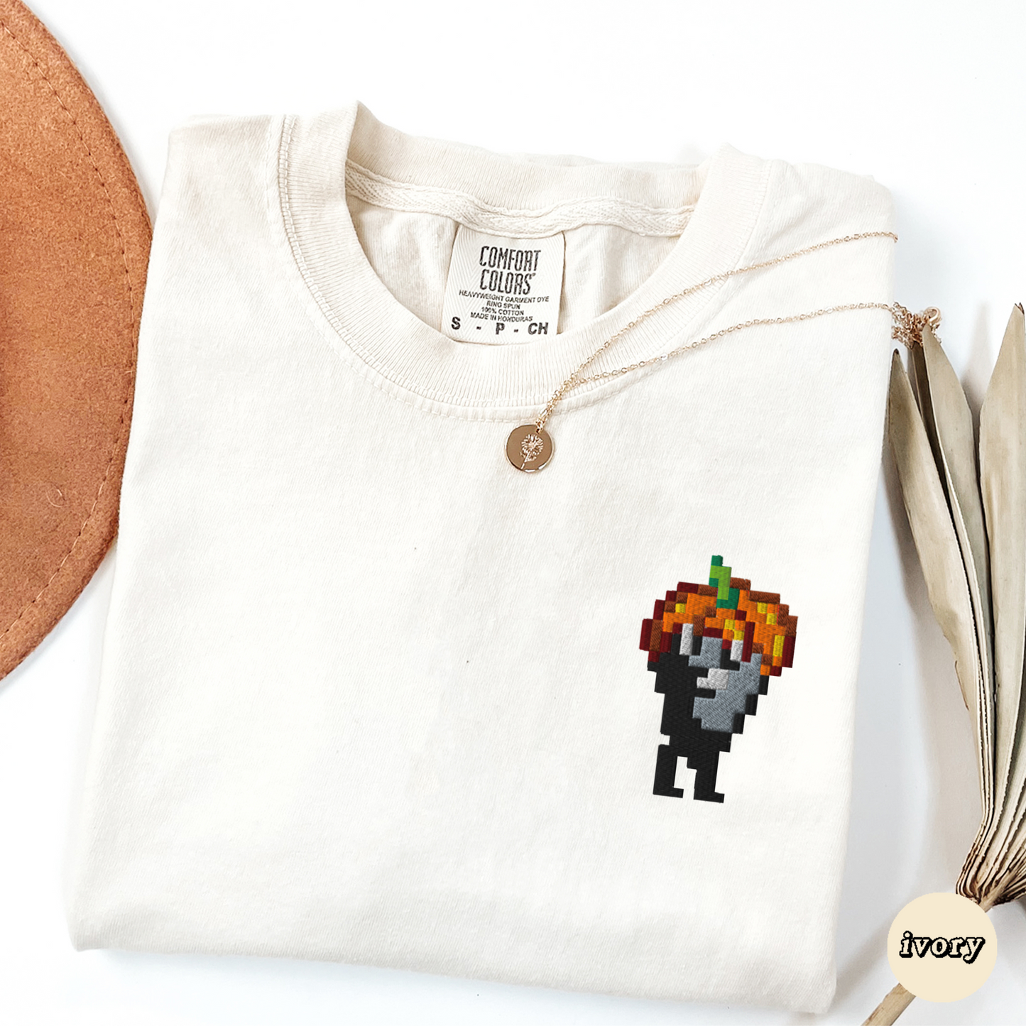 Embroidered Pumpkin Hat Krobus Tee