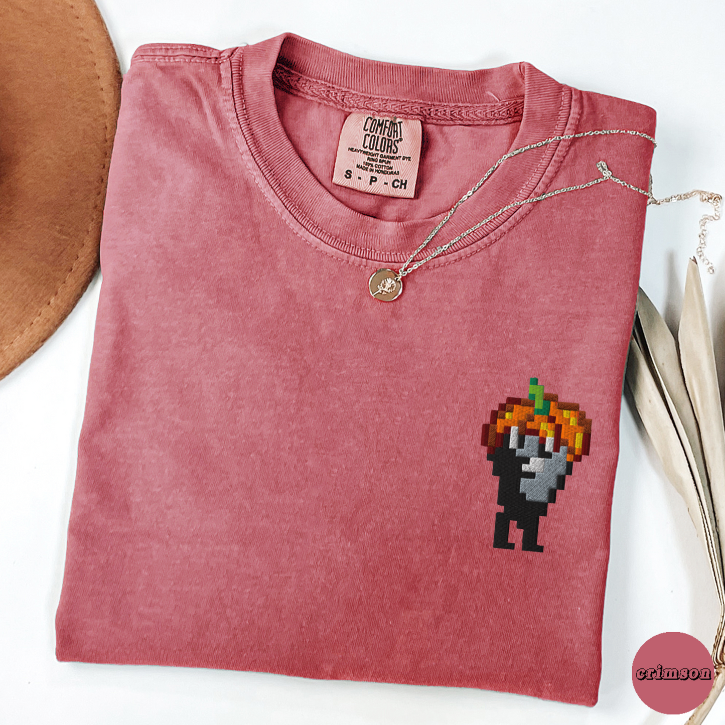 Embroidered Pumpkin Hat Krobus Tee