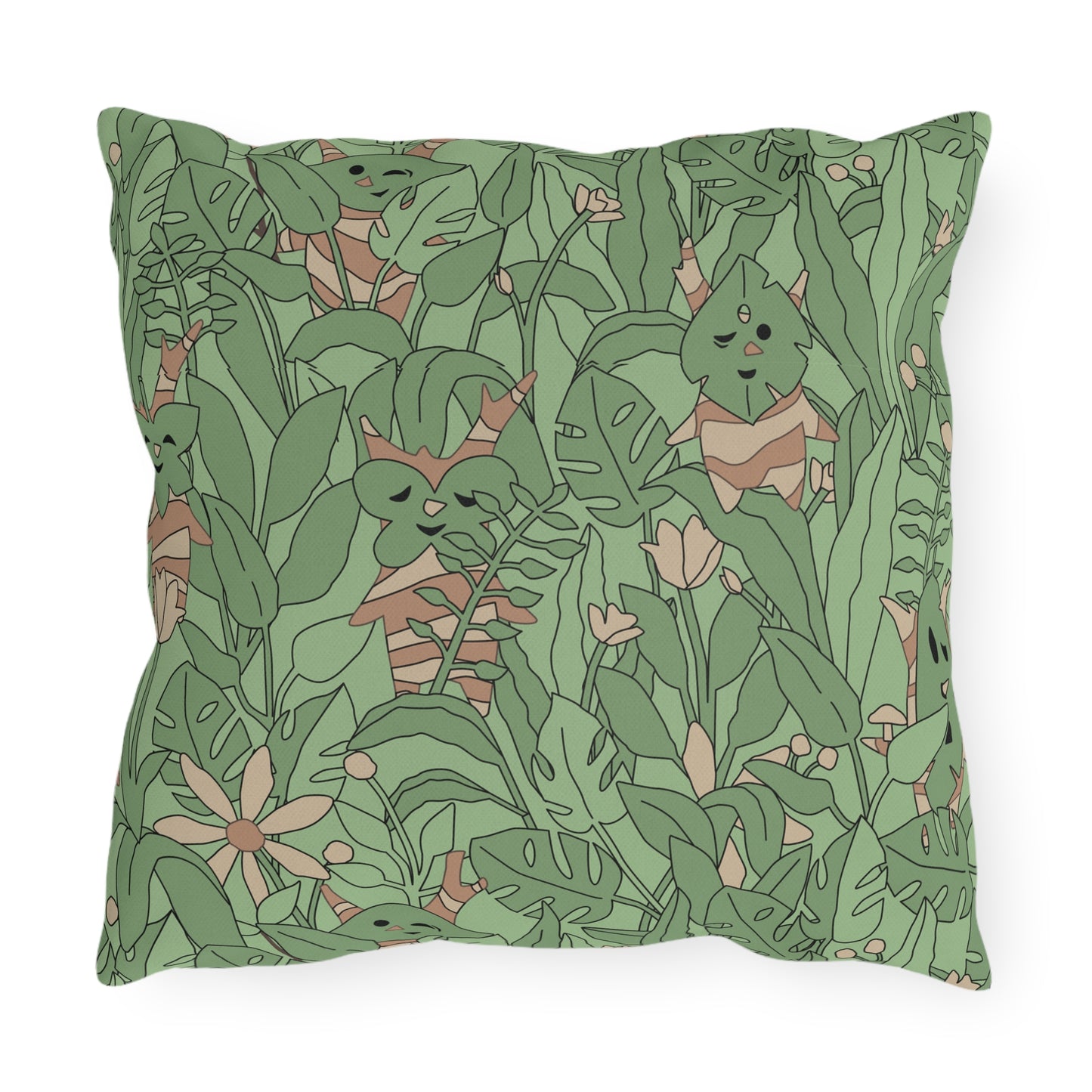 Korok in Leaves Outdoor Pillow
