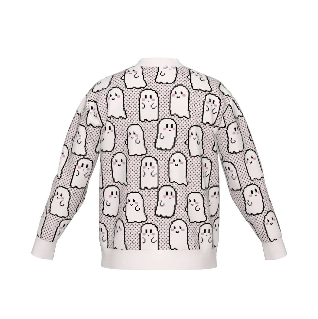 Blushing Pixel Ghosties Cardigan