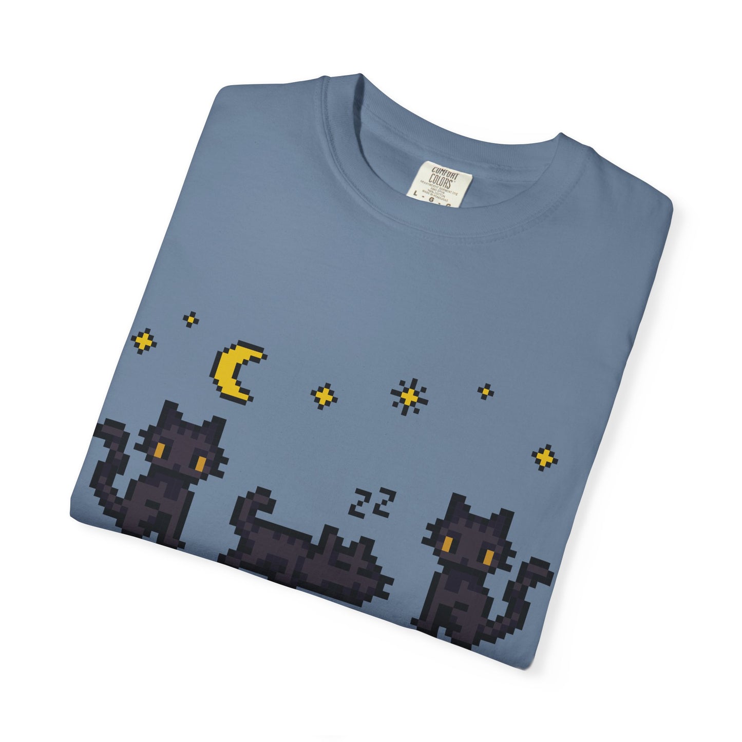 Black Cat Night Pixel Tee