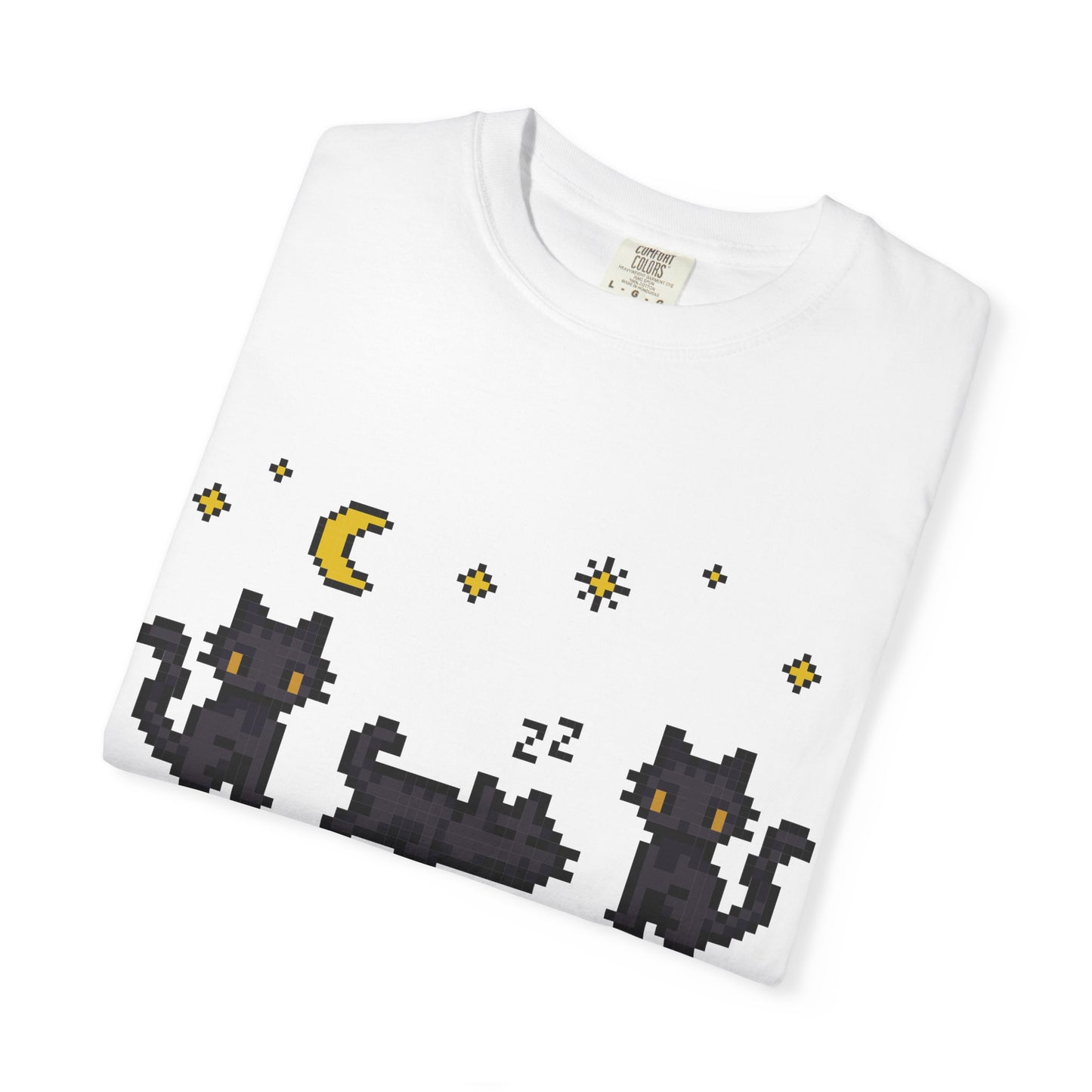 Black Cat Night Pixel Tee