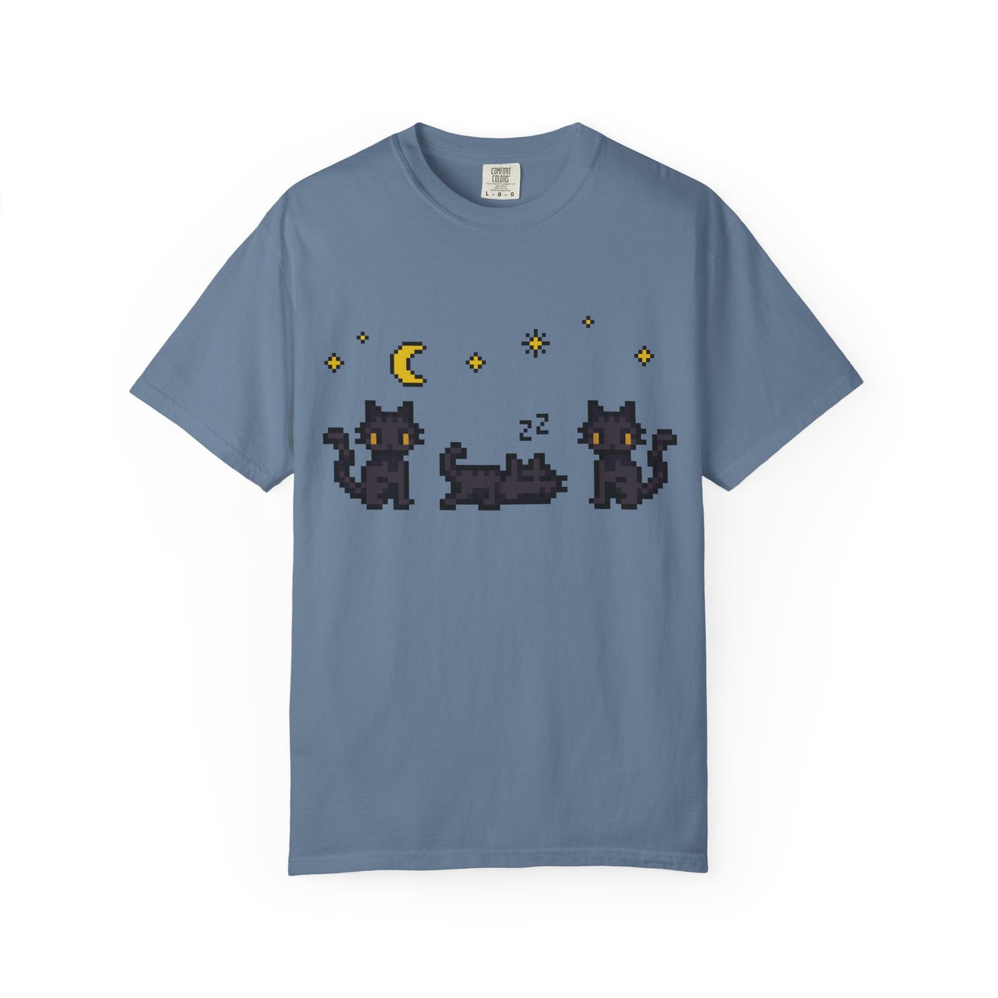 Black Cat Night Pixel Tee
