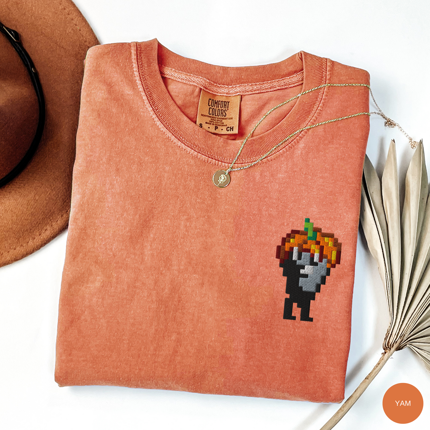 Embroidered Pumpkin Hat Krobus Tee