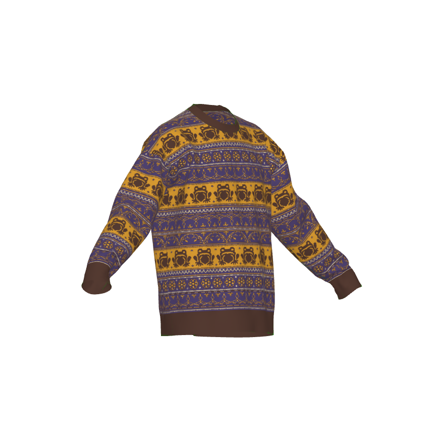 Chocolate Ornate Frogs Sweater