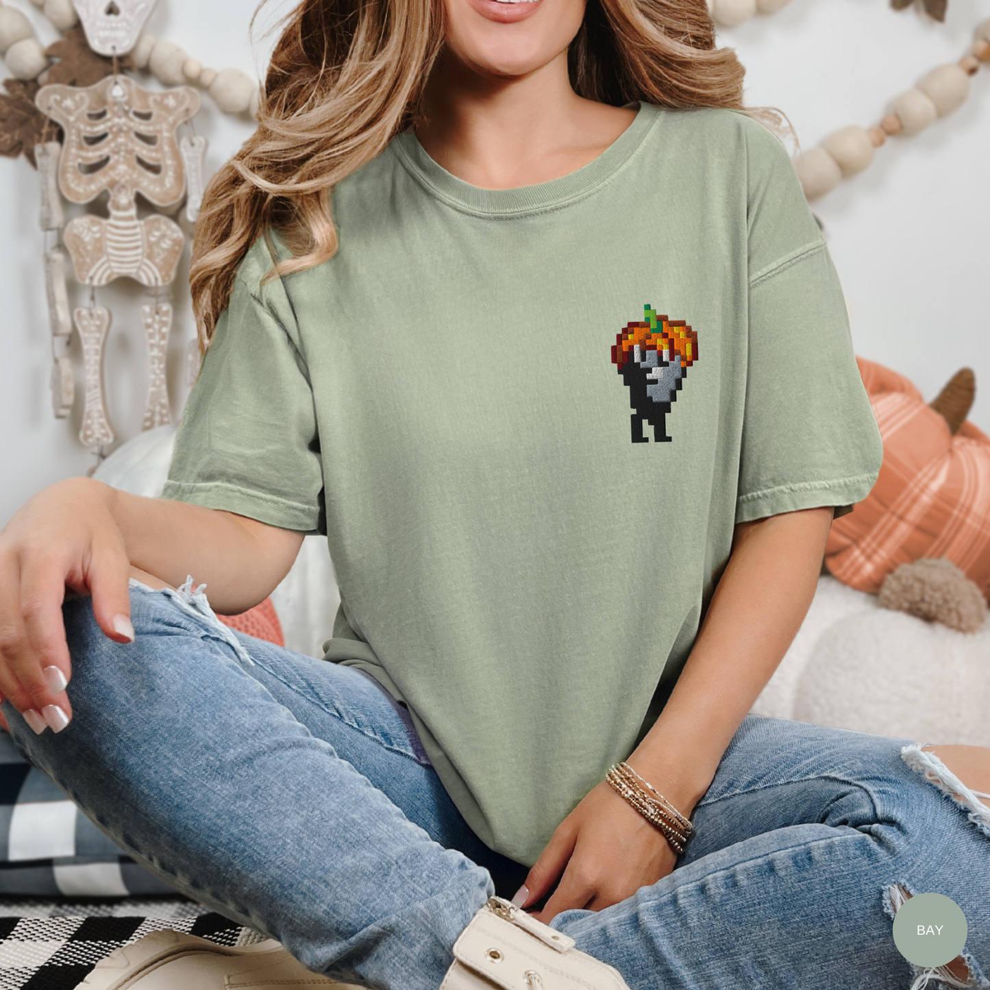 Embroidered Pumpkin Hat Krobus Tee