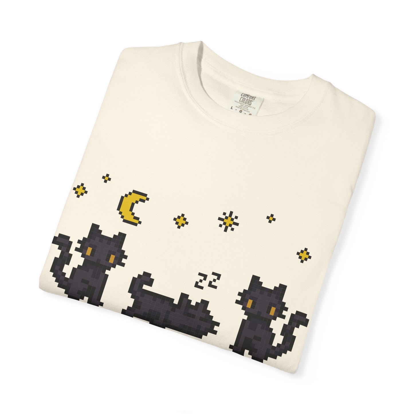 Black Cat Night Pixel Tee