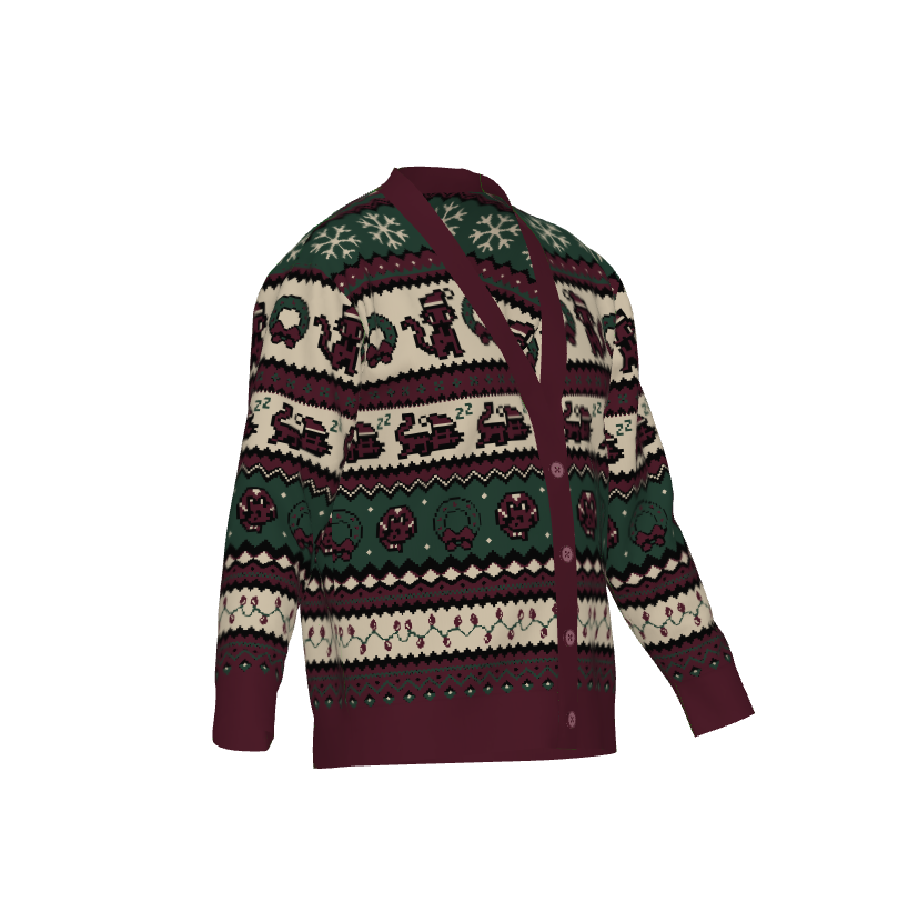 Christmas Pixel Kitty Cardigan