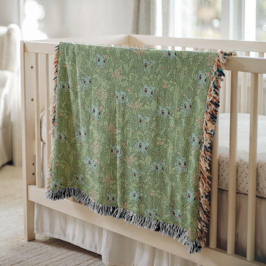 Bulbs and Leaves Woven Blanket