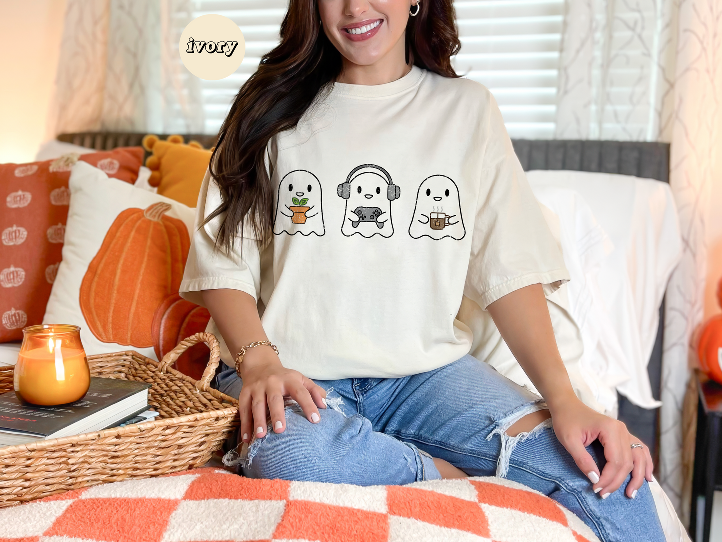 Cozy Gaming Ghosts T-Shirt