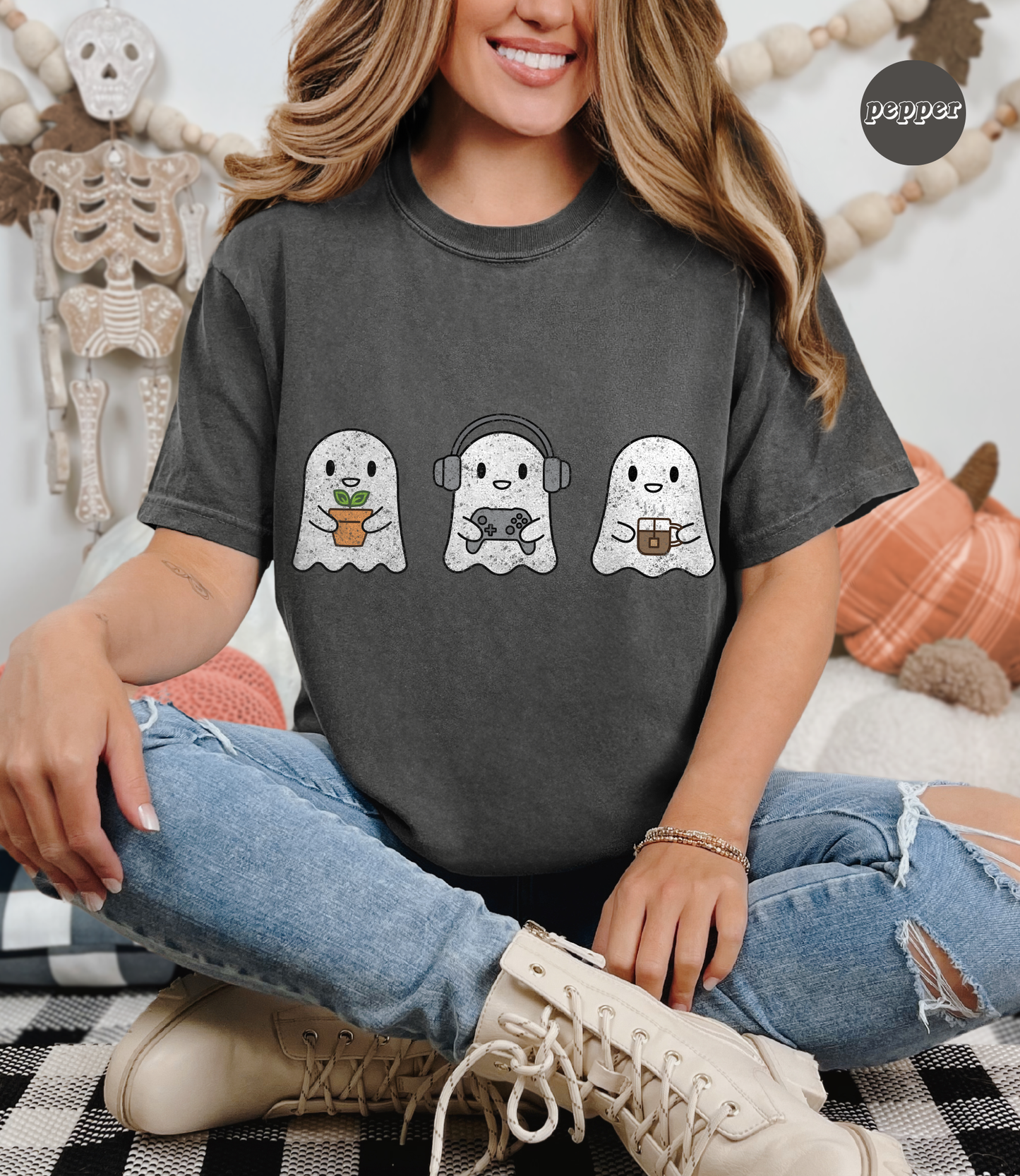 Cozy Gaming Ghosts T-Shirt