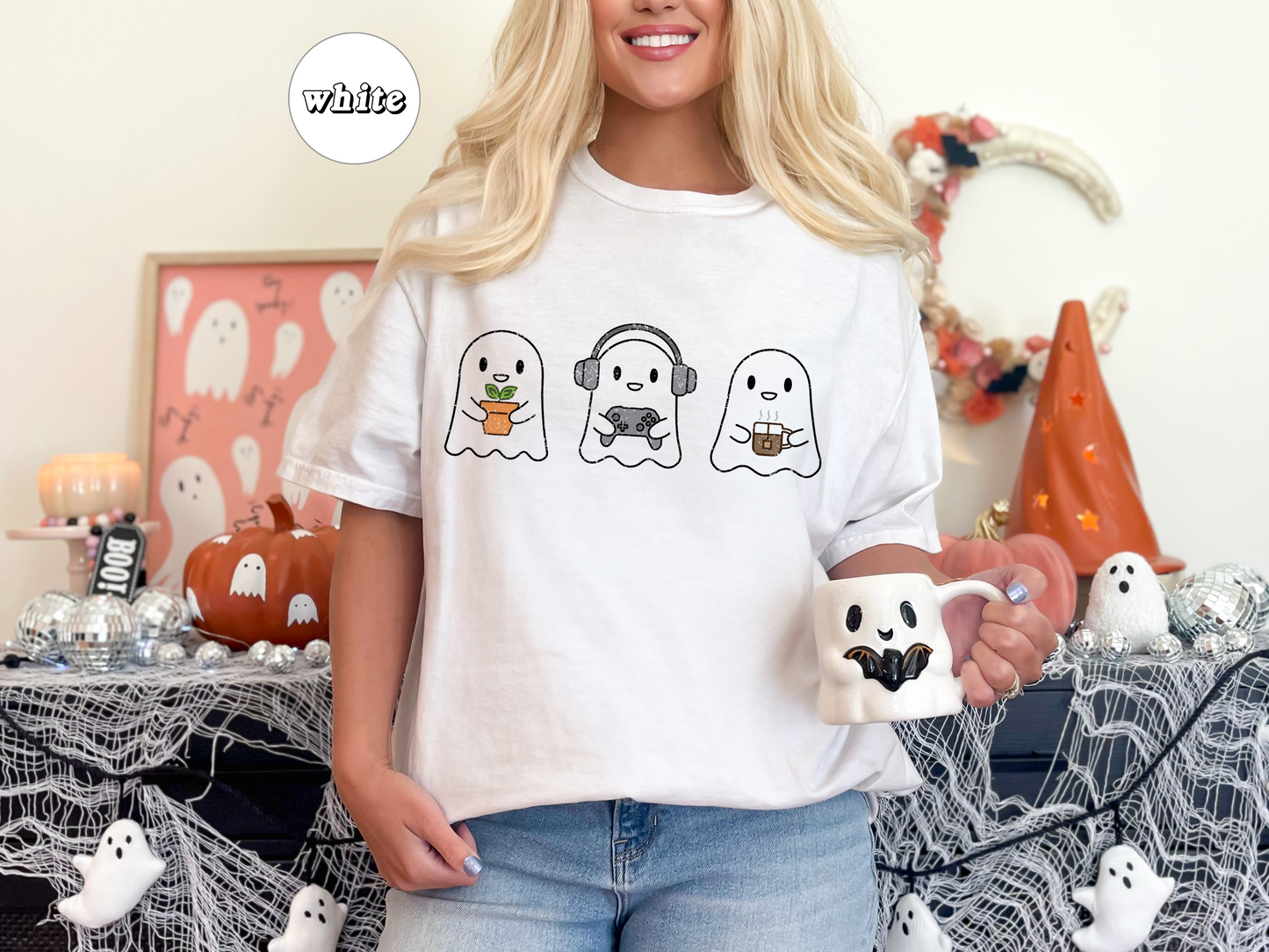 Cozy Gaming Ghosts T-Shirt
