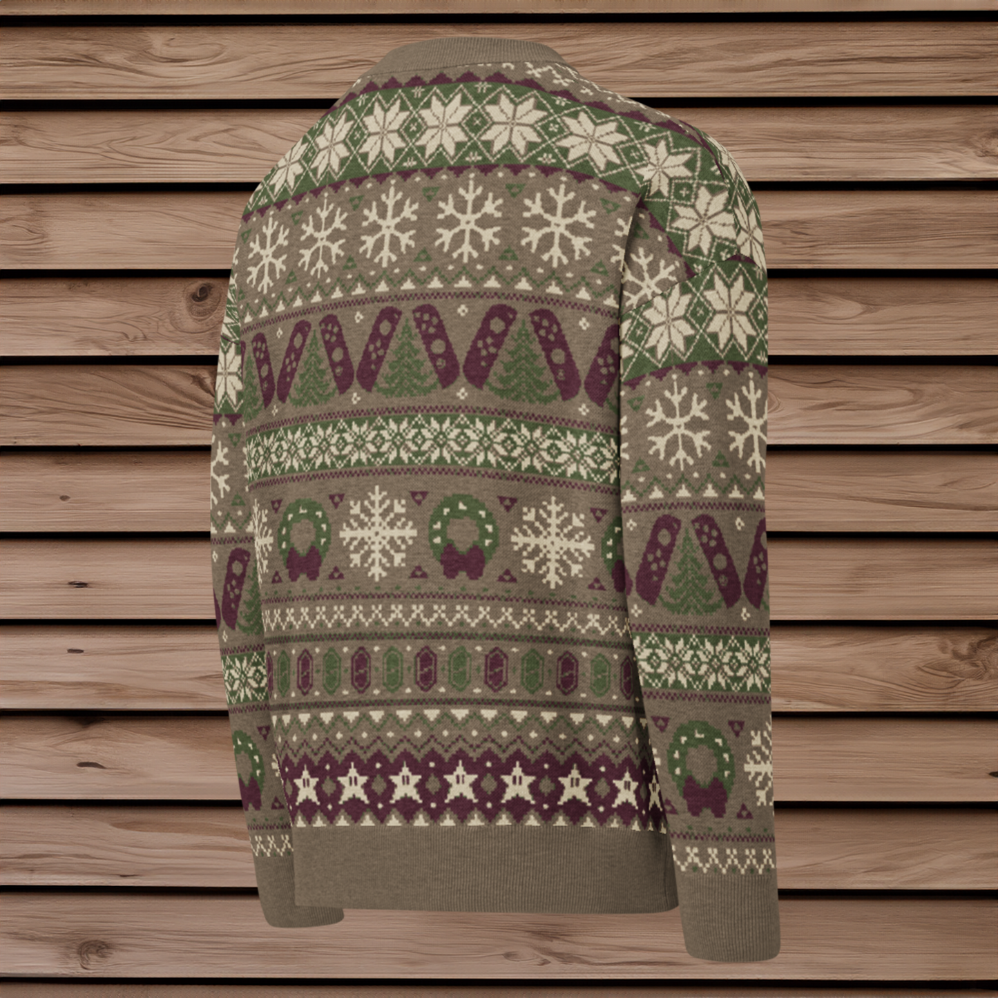 Brown Cozy Gaming Fairaisle Christmas Sweater