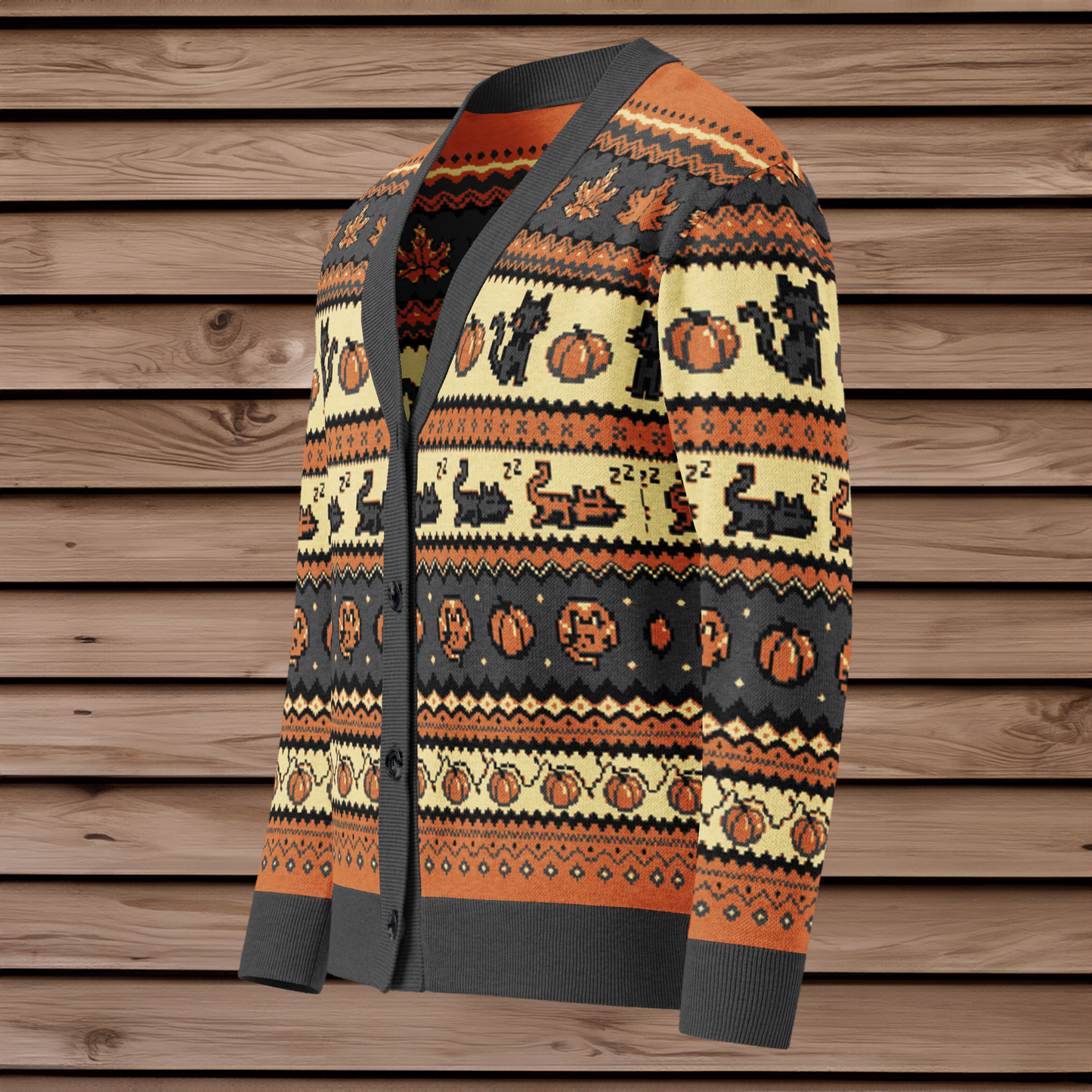 Fall Pixel Kitties Cardigan