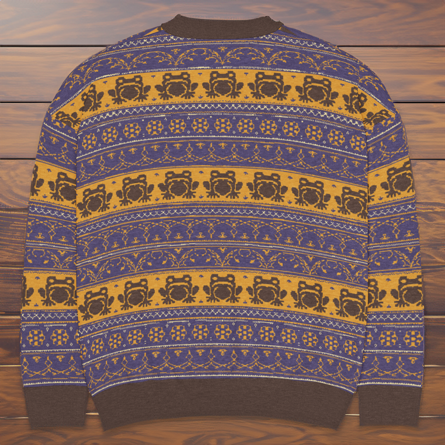 Chocolate Ornate Frogs Sweater