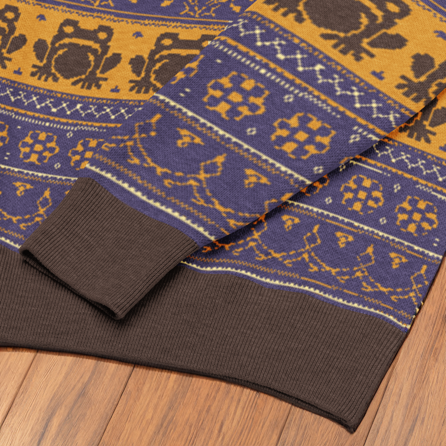 Chocolate Ornate Frogs Sweater