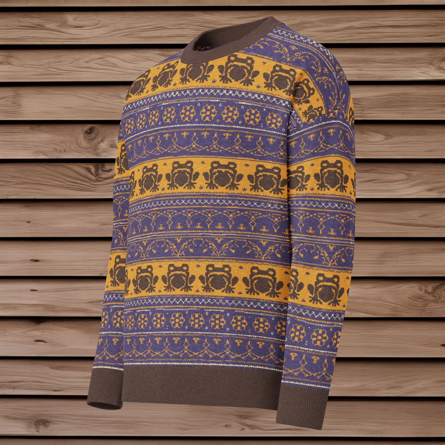 Chocolate Ornate Frogs Sweater