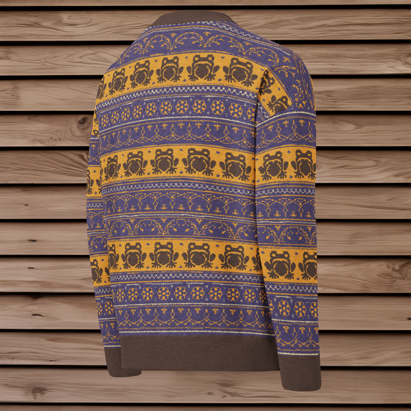 Chocolate Ornate Frogs Sweater
