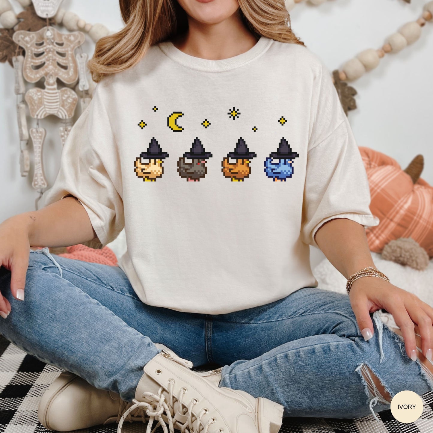 Witchy Pixel Chickens Tshirt