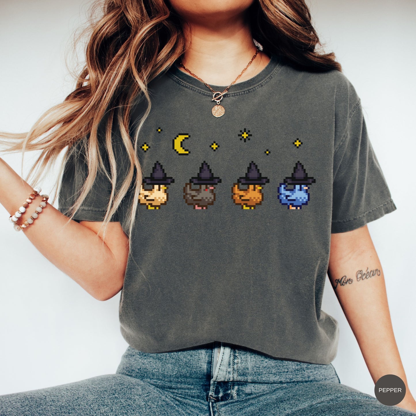 Witchy Pixel Chickens Tshirt