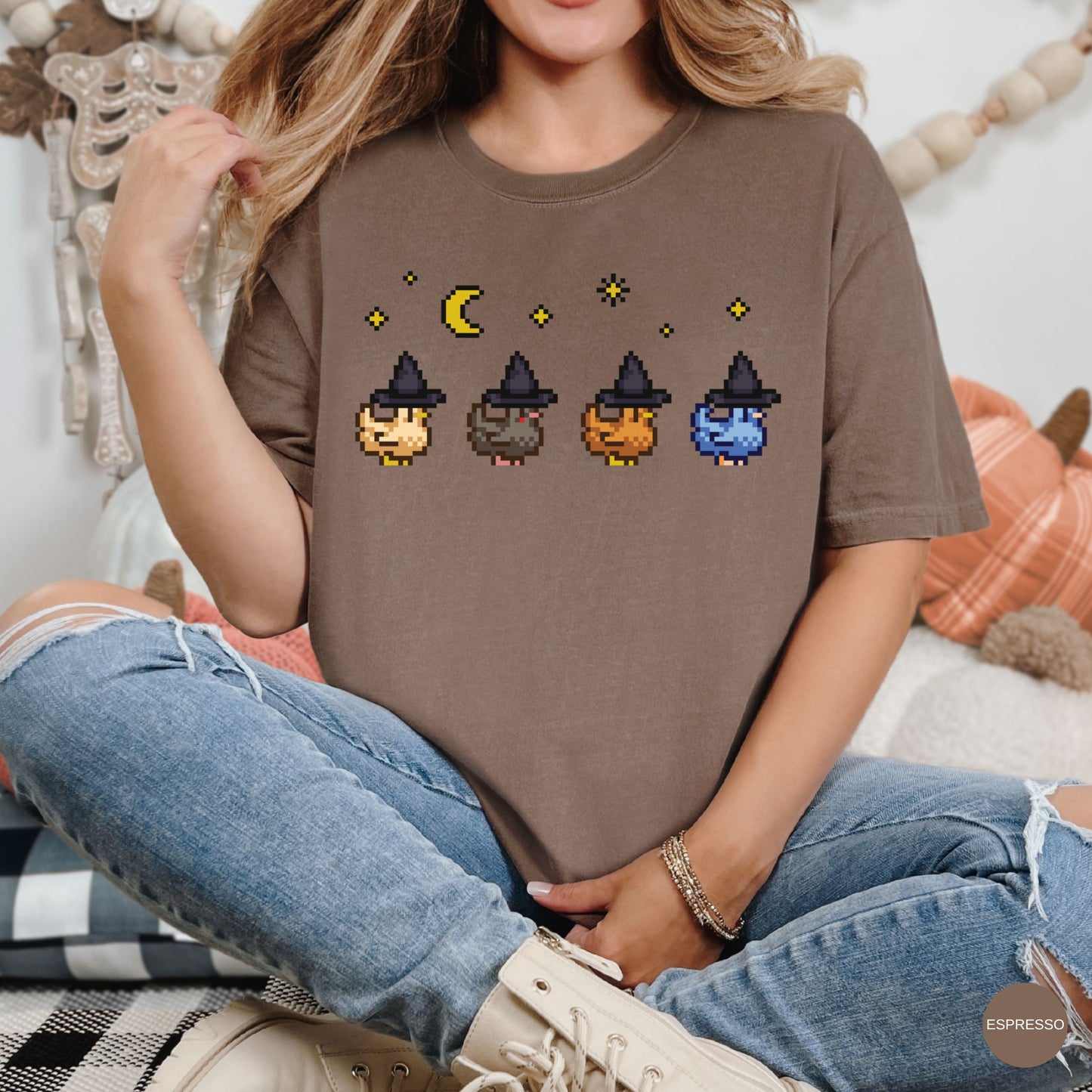 Witchy Pixel Chickens Tshirt