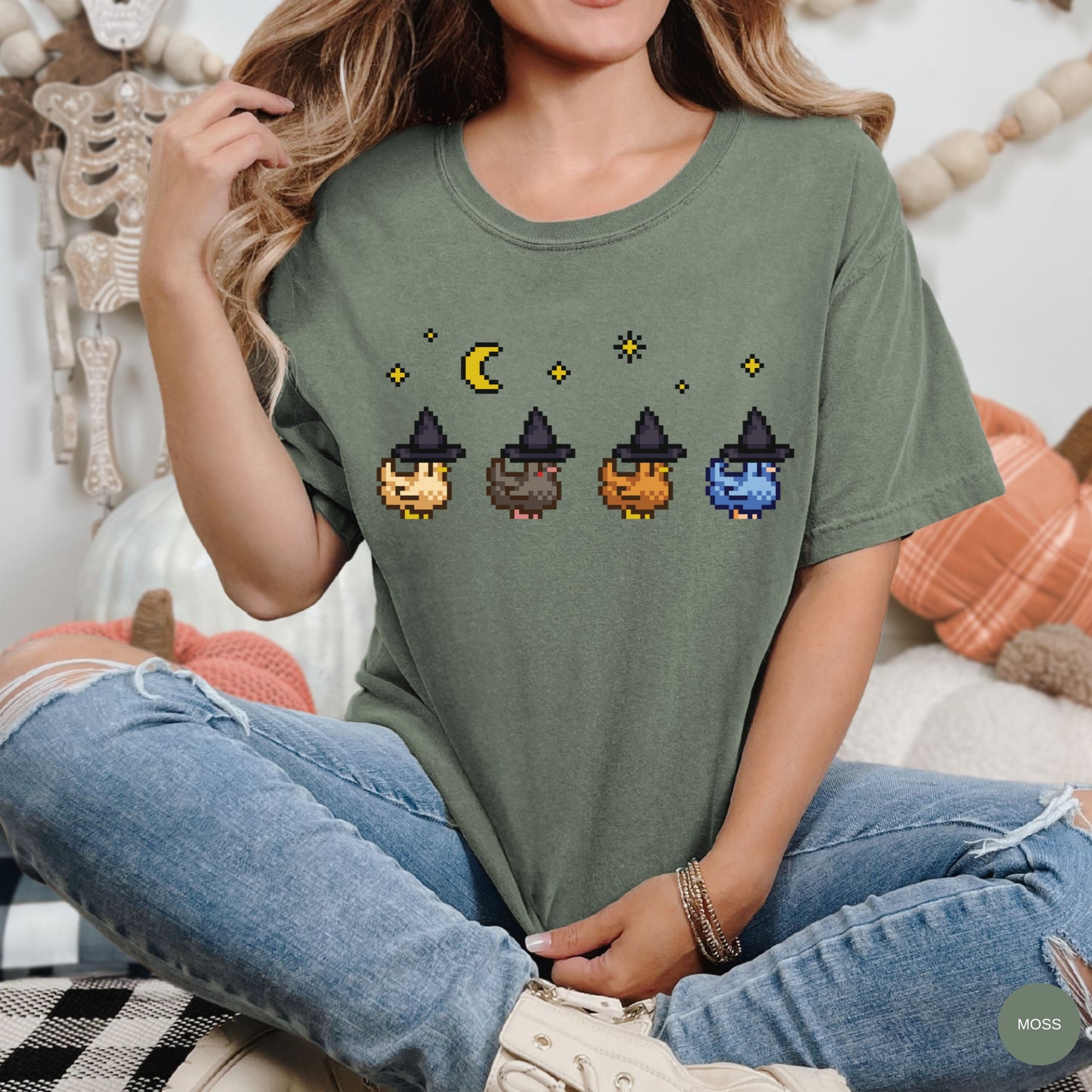 Witchy Pixel Chickens Tshirt