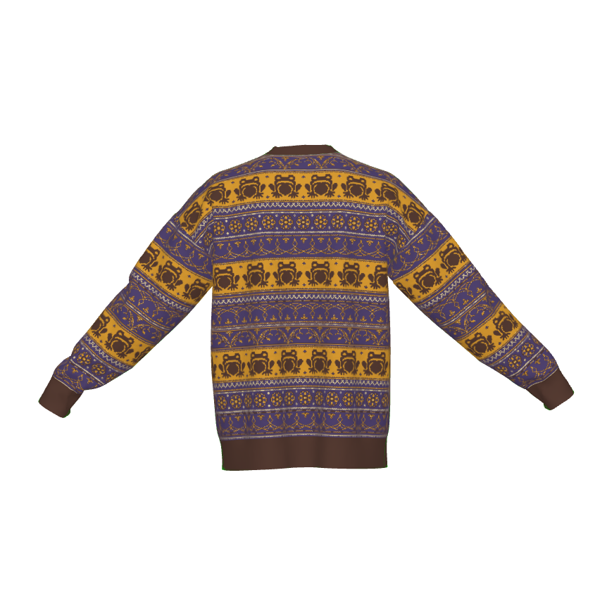 Chocolate Ornate Frogs Sweater