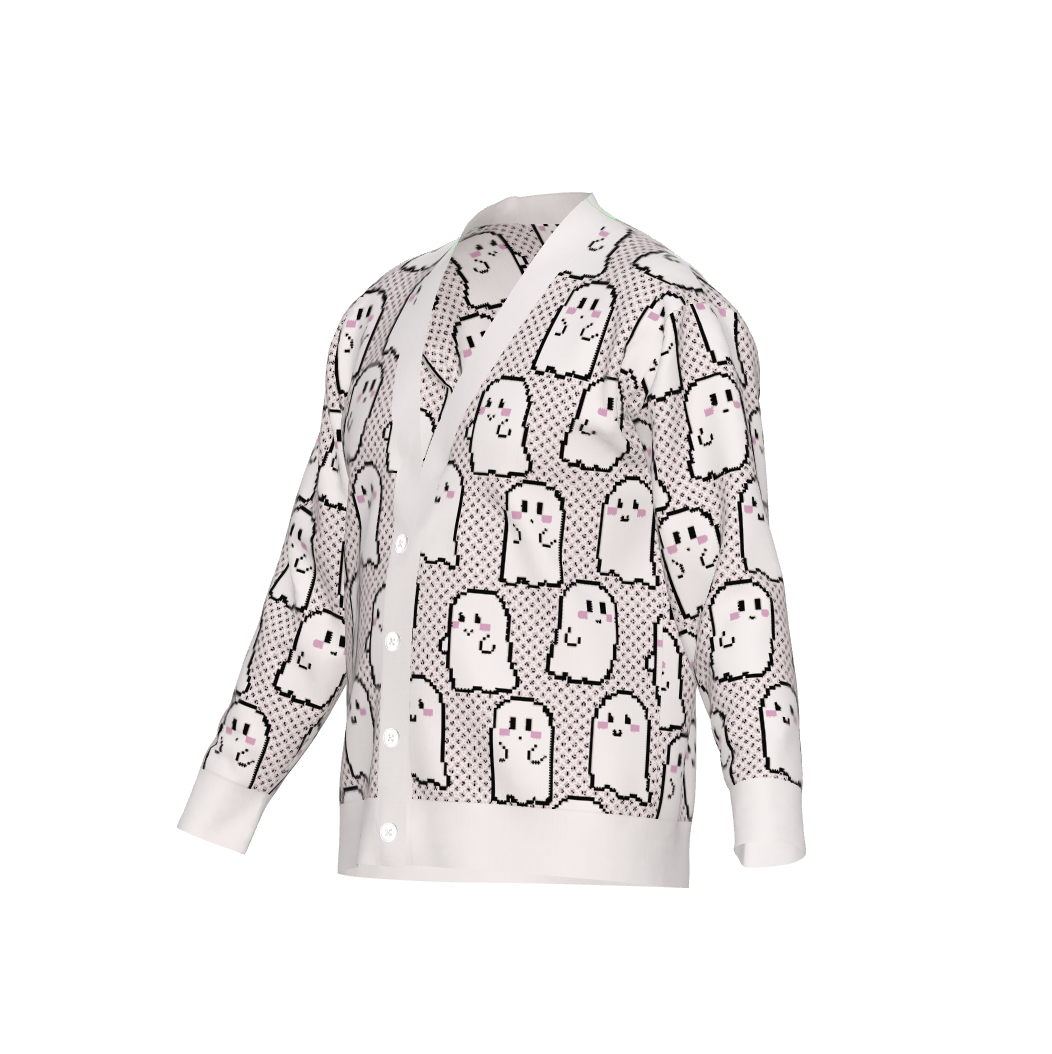 Blushing Pixel Ghosties Cardigan