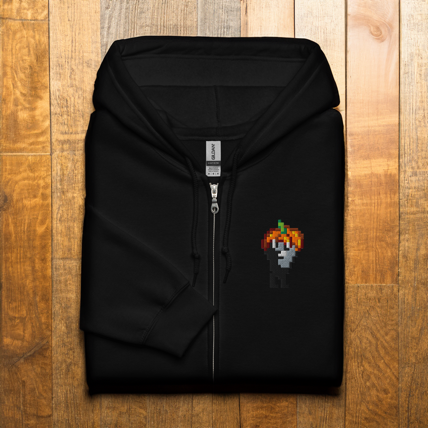 Embroidered Pumpkin Hat Krobus Zip Hoodie