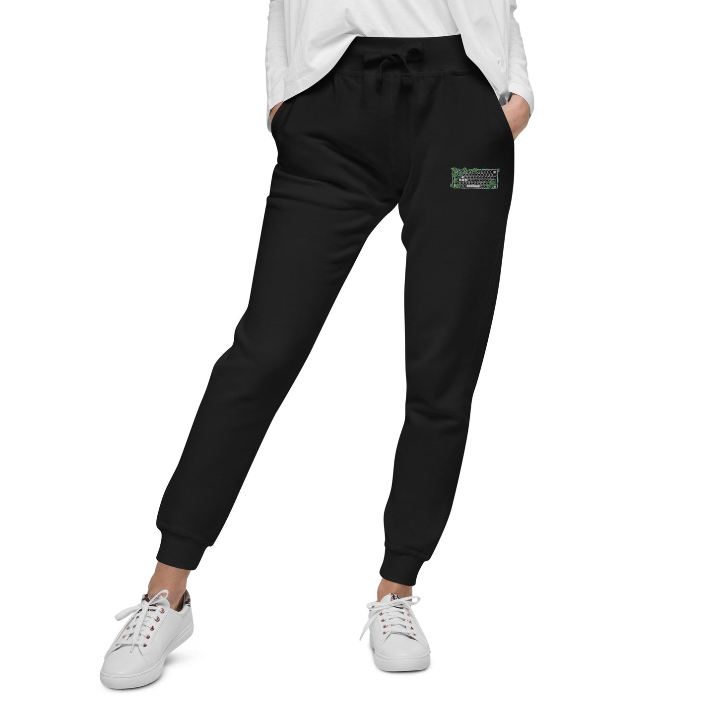 PC Gamer Leaf Embroidered Unisex Fleece Sweatpants
