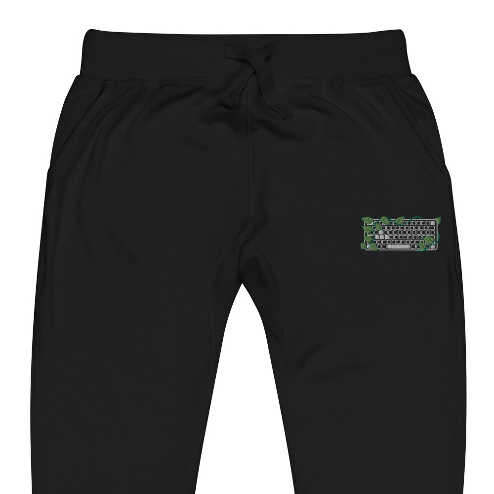 PC Gamer Leaf Embroidered Unisex Fleece Sweatpants