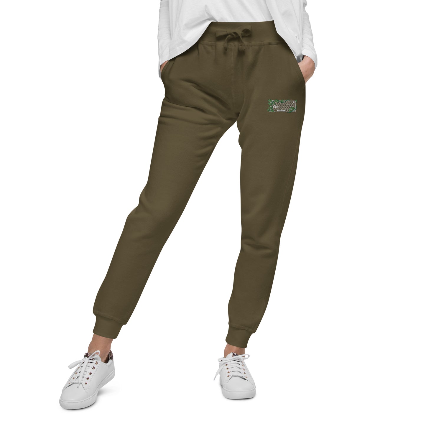 PC Gamer Leaf Embroidered Unisex Fleece Sweatpants